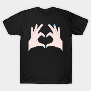 Hands Making Heart Shape Love Sign Language Valentine's Day T-Shirt